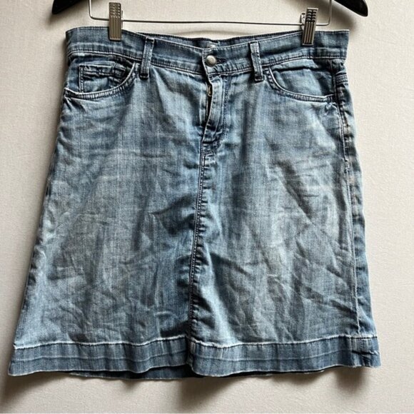 For all 7 mankind distressed Denim mini Skirt Sz 31 - Picture 1 of 8